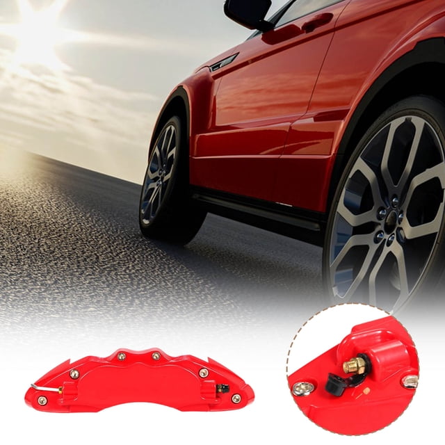 Car Brake Caliper Covers, Metal Decorative Wheel Covers, Aluminum Alloy, Electrostatic Coating, Secure Buckle Design, Heat Resistant, Enhances Car Appearance