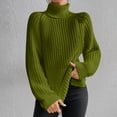 thumbnail image 2 of Yuyuzo Womens Winter Fall Sweater Solid Color Turtleneck Cable Knit Long Sleeve Sweaters Pullover Tops, 2 of 6