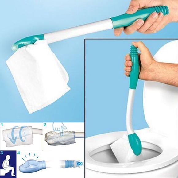 Aodebiao Toilet Aid - Personal Bottom Wiping Tool, Bathroom Mobility Aid for Disabled, Elderly, and Surgery Recovery - 15" long wand with hygienic cover