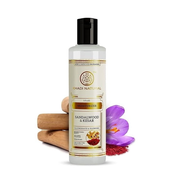 Khadi Natural Hydratant au Bois de Santal et au Késar / / et Peau en Santé / Hydratant Anti-âge / Convient à Tous les Types de Peau / 210 ml