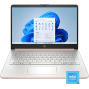 HP 14" Laptop, Intel Processor N150, 4GB Memory 128GB UFS, Microsoft Copilot, Windows 11 Home in S Mode, Wi-Fi 6, Lightweight, Bluetooth, HDMI, Pink
