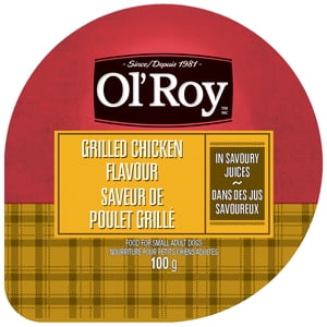 Ol' Roy Grilled Chicken Flavour Loaf in Savoury Juices Wet Dog Food for Small Adult Dogs, 100 G Cup