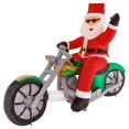 thumbnail image 1 of Christmas Masters 6 Foot Inflatable Santa Claus Riding a Motorcycle with Hand Up Waving Hello LED Lights Indoor Outdoor Yard Lawn Decoration - Cute Funny Chopper Xmas Holiday Party Blow Up Display, 1 of 10