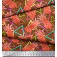 thumbnail image 3 of Soimoi Cotton Poplin Fabric Triangle & Pine Fruits Decor Fabric Printed Yard 56 Inch Wide, 3 of 5