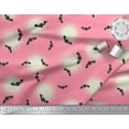 thumbnail image 2 of Soimoi Moss Georgette Fabric Moon & Bat Halloween Print Sewing Fabric Yard 42 Inch Wide, 2 of 3