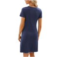 thumbnail image 4 of FAIWAD Robe d'Été pour Femme à Manches Courtes, Robe Plissée Ample, Mini-Robe Basique, T-Shirt Extensible, Robe Soleil, 4 of 5