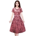 thumbnail image 1 of Ketyyh-chn99 Robes pour Femmes 2024 Robe Courte Robe de Soirée Robe Décontractée d'Été pour Femmes Manches Courtes Tendance Imprimée Robe Midi de Plage Rose,2TG, 1 of 2