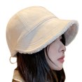 thumbnail image 4 of Fuzzy Bucket Hats,Woman Winter Bucket Hat Woman Fisherman Hat Winter Outdoor Hat Exquisite Design, 4 of 5