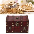 thumbnail image 1 of Wooden Vintage Jewelry Box, Combination Lock Convenient Elegant Beautiful Wooden Retro Storage Box  For Collection For Antique Enthusiasts, 1 of 8
