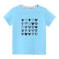 thumbnail image 1 of Penkiiy T-shirt en Coton pour Tout-Petits Garçons Filles Mode Mignon Col Rond Imprimé Saint-Valentin Manches Courtes 9-10 Ans Bleu, 1 of 1