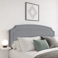 thumbnail image 3 of Cora Upholstered Clipped-corner Headboard w/ Nailhead Trim Grey King, 3 of 10
