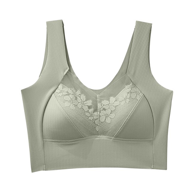Timegard Plus Size Bras for Women No Underwire High Support Lace Comfort Back Smoothing Daily Bras
