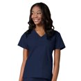 thumbnail image 1 of Maevn Core Contrast Y-Neck Mock Wrap Scrub Top [XXS - 5XL, FREE SHIPPING], 1 of 1