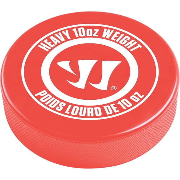 Rondelle de hockey Warrior de 10 oz – Poids lourd pour l’entraînement – Rouge