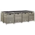 thumbnail image 3 of vidaXL 13 Piece Outdoor Dining Set with Cushions Poly Rattan Grey, 3 of 5