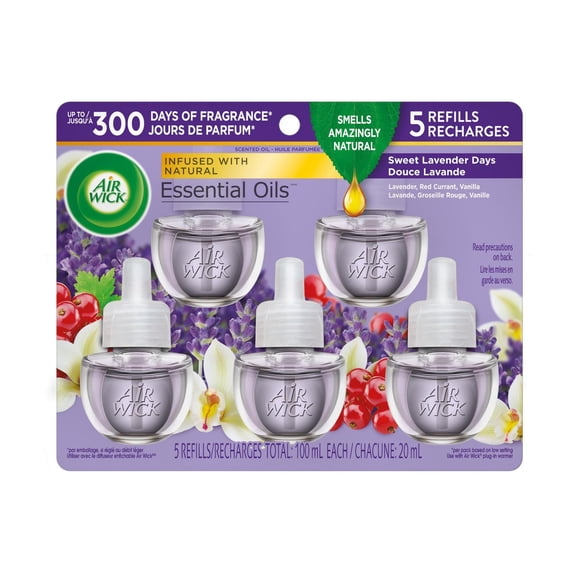 Air Wick Plug In Air Freshener, Scented Oil, 5 Refills, Sweet Lavender Days