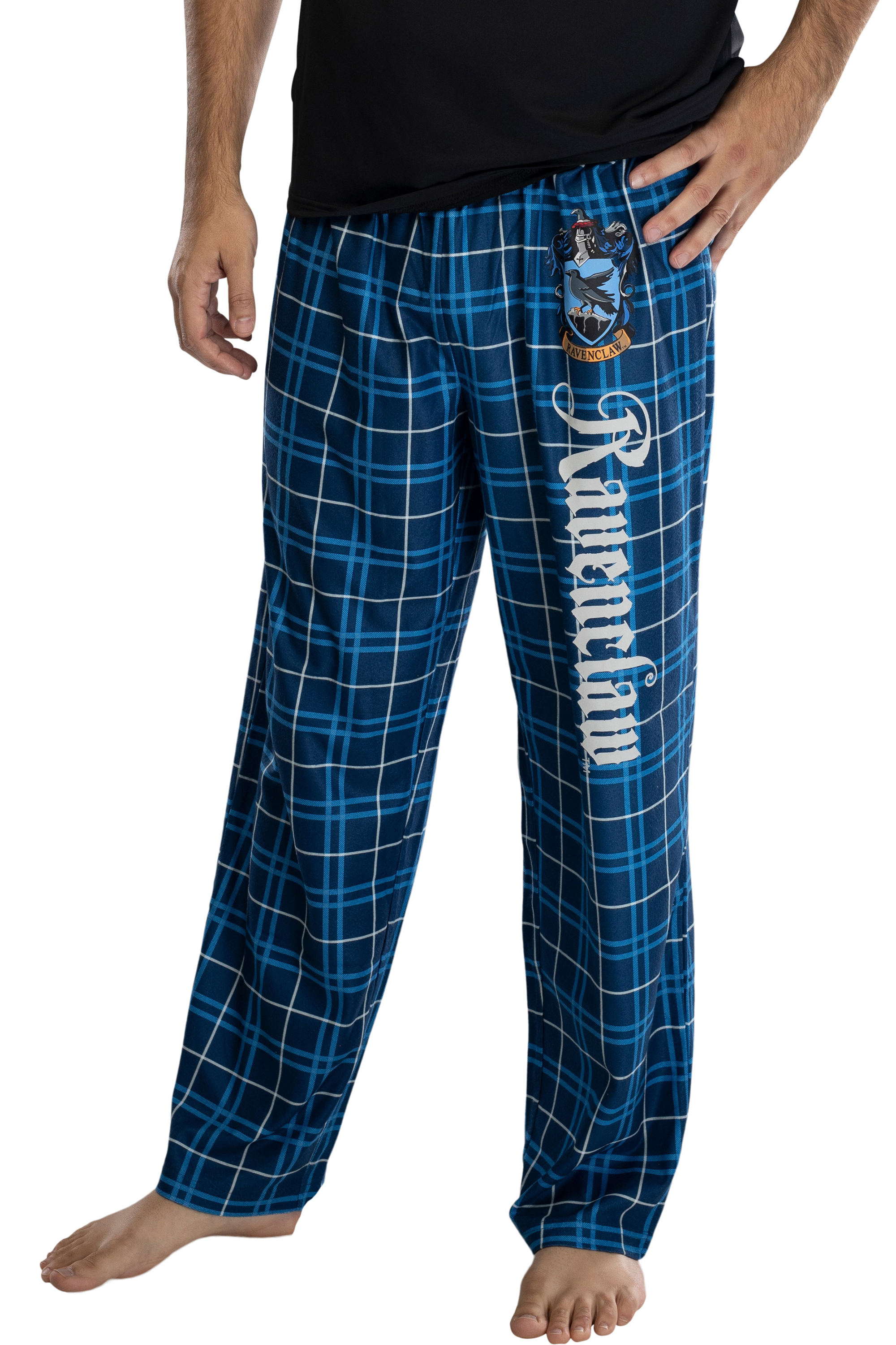 Harry Potter Adult Mens' Ravenclaw House Crest Plaid Pajama Pants (Small)