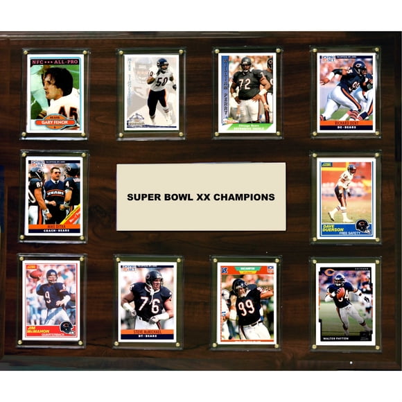 NFL 15"x18" Chicago Bears Super Bowl 20 - 10-Card Plaque