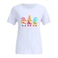 thumbnail image 3 of Économies d'Été FY24 Hauts de Pâques pour Femmes, PEZHADA Femmes Décontracté Grande Taille Imprimé Col Rond Manches Courtes T-Shirts de Pâques Chemisiers Hauts T-Shirt Graphique Hauts Blanc P, 3 of 5