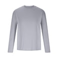 thumbnail image 4 of aohooy Mens UPF 50+ UV Sun Protection Shirts Outdoor Long Sleeve SPF Rash Guard T-Shirt Cool Quick Dry Athletic Workout Tops Gray,L, 4 of 5