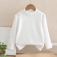 thumbnail image 2 of MeetoTime Chandail de Base pour Enfants Col Montant Demi-Haut Blanc à Fleurs Manches Longues Col Rond Haut Enfants Vêtements de Printemps Automne, 2 of 3