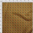 thumbnail image 3 of oneOone Georgette Viscose Mustard Yellow Fabric Skull Craft Projects Decor Fabric Printed By The Yard 42 Inch Wide, 3 of 4