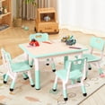 thumbnail image 2 of Ourlova Modern Kids Adjustable 31.5" Table and 4 Chair Set with Non-Slip Desk Legs & Graffiti Desktop Preschool Activity Kids Table Set, 2 of 9