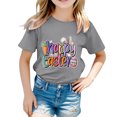 thumbnail image 1 of MIASHUI T-Shirt Amusant pour Enfants avec Lapin, Filles Garçons, Manches Courtes, Col Rond, Pâques, Gris, 10-11 Ans, 1 of 4