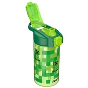 Zak Designs Minecraft 16oz Jubilee Straw Plastic Water Bottle