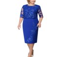 thumbnail image 2 of Robe Midi en Dentelle à Manches Courtes pour Femmes Grande Taille, Robe de Cocktail/soirée pour Dames, 2 of 9