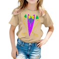 thumbnail image 1 of AJIWYH T-Shirts à Manches Courtes pour Enfants, T-Shirt Décontracté Imprimé à Col Rond à Manches Courtes pour Filles T-Shirt Chemise Décontractée, Polos à Manches Courtes pour Filles de 3-4 Ans, Kaki, 1 of 4