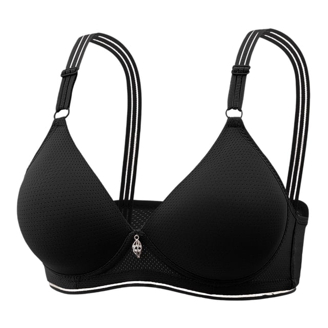 Kcodviy Women Lace Back Button Women Sports Bras Shaping Cup Adjustable Shoulder Sports Bras for Women Pack Strap Large Size Underwire Strapless Front Buckle Lift Bra