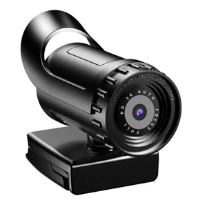 Autofocus 1080P 2K Webcam Computer Camera HD Network USB Live Webcam Rotatable with Tripod for Live Video Conference,1 x Webcam 1 x tripod,Black