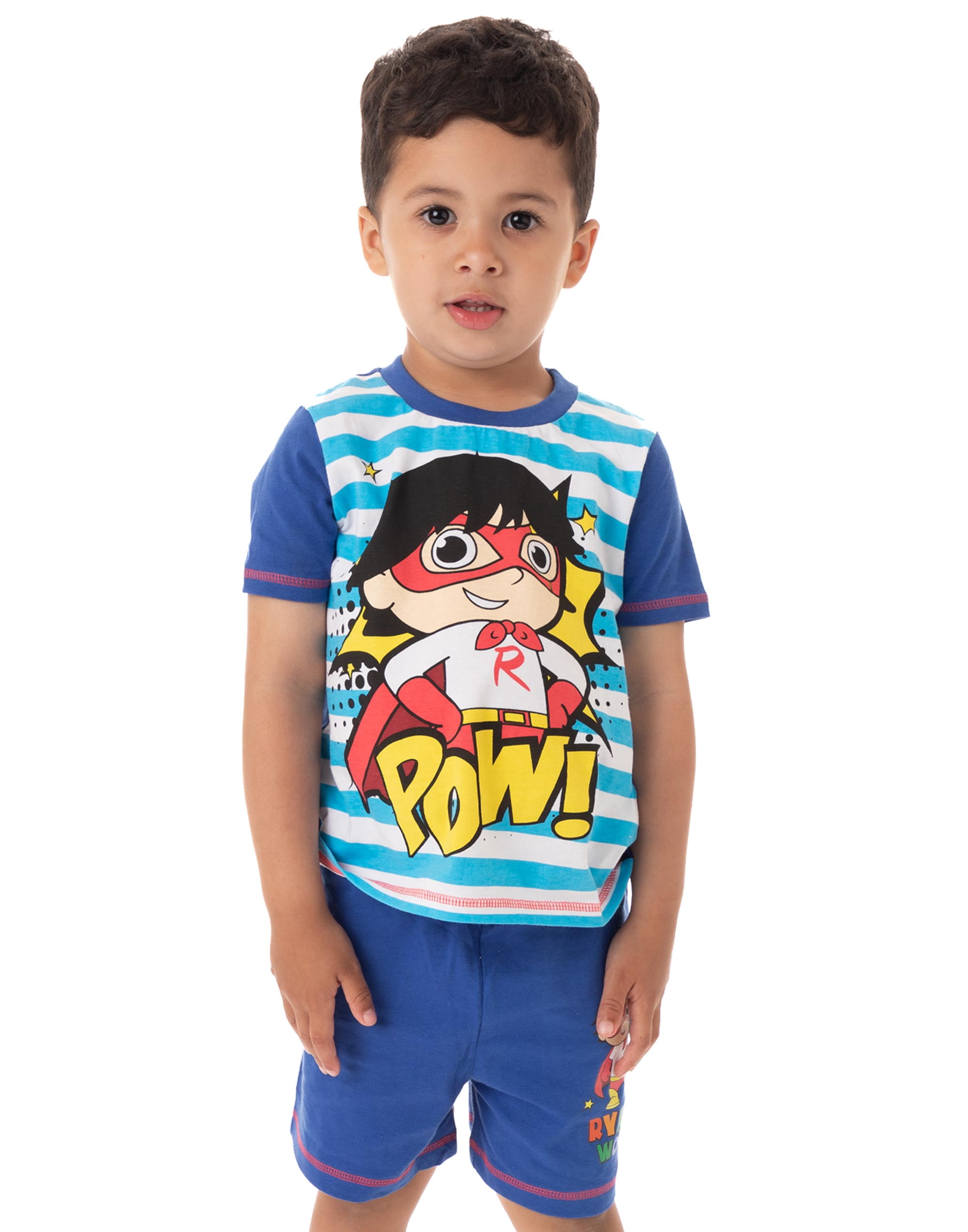 Ryans World Pyjama Deux Pièces à Manches Courtes et Jambes Courtes Bleu pour Garçons