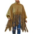 thumbnail image 2 of Hauts à Manches Longues pour Femmes Mode Couleur Unie Col Haut Manches Lanterne Design à Franges, 2 of 9