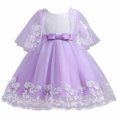 thumbnail image 1 of Penkiiy Robe Sans Manches Brodée en Maille pour Filles, Robe de Princesse, Robe d'Été Violette pour Enfants 9-10 Ans, 1 of 9