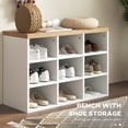 thumbnail image 4 of CoSoTower 2-in-1 Hall Tree, 5-Hook Coat Rack Shoe Bench Set w/ Bench and Shoe Storage for Entryway, Hallway, White, 4 of 7