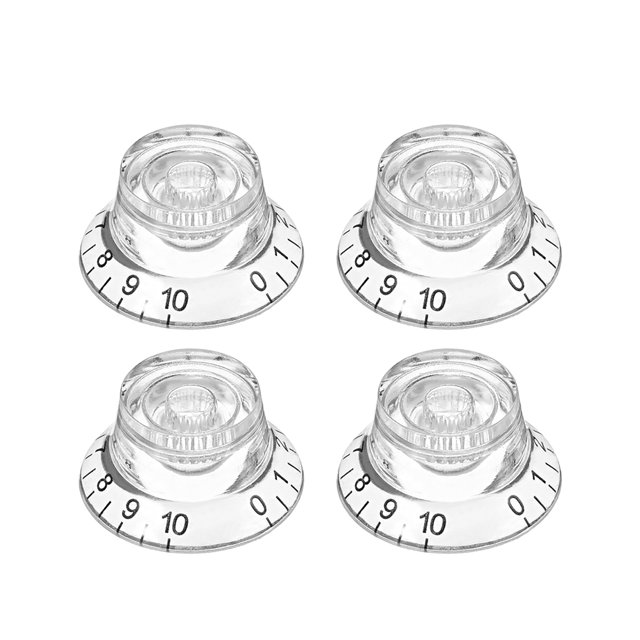 Unique Bargains 4pcs, 6mm Potentiometer Control Knobs For LP Electric Guitar Acrylic Volume Tone Knobs Clear