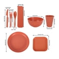 thumbnail image 2 of Straw Tableware Set 8 Piece – Eco Friendly Plates, Bowls, Forks, Knives, Spoons – Lightweight Portable Dining Set for Camping, Picnic, Outdoor Use, Microwave and Dishwasher, 2 of 5