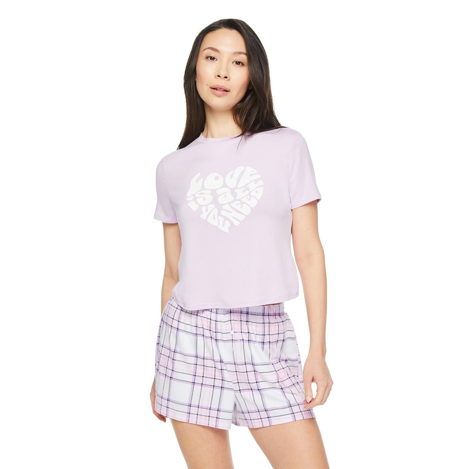 No Boundaries Women's Sleep Short 2-Piece Set