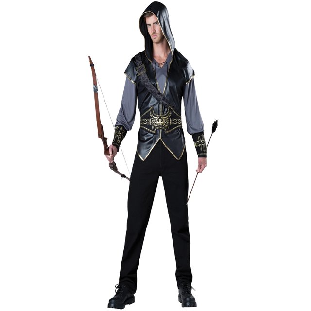 Incharacter Costumes Men's Hooded Huntsman Costume, Grey/Black, Large