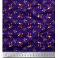 thumbnail image 1 of Soimoi Moss Georgette Fabric Dot,Monkey & Bear Cartoon Printed Fabric 1 Yard 42 Inch Wide, 1 of 3