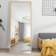 thumbnail image 2 of NeuType Full Length Floor Mirror Rectangular Burlywood 65"x22", 2 of 8