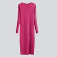 thumbnail image 1 of FcBaudy Longues Robe à Manches à Col Rond pour Femme Chandail Robe Tricotée Tricotée Robe Moulante à Manches Longues pour Femme Jupe Portefeuille Moulante Robe pour Femme, 1 of 7