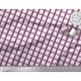 thumbnail image 2 of Soimoi Purple Poly Georgette Fabric Window Pane Check Print Sewing Fabric Yard 52 Inch Wide, 2 of 3