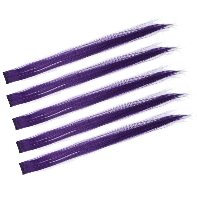 Colored Hair Clip, Clip 5pcs Long Straight Complement Natural Hair For Cosplay For Women Purple