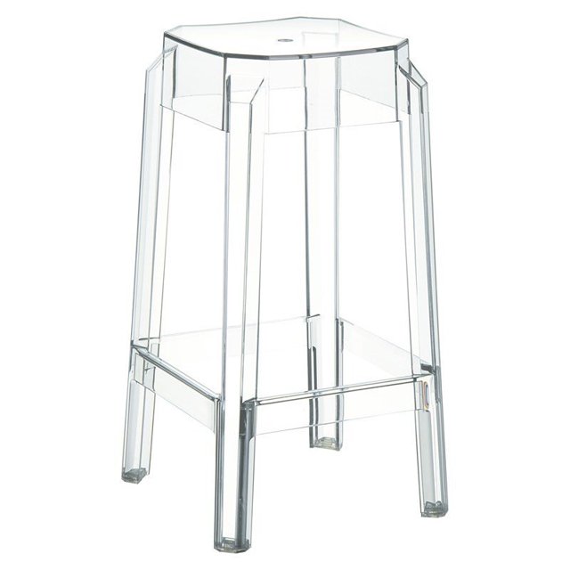 Compamia Fox 26' Polycarbonate Patio Counter Stool - Set of 1, Clear Transparent