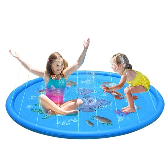 Coofit Tapis de Jeu Éclaboussures Dessin Animé Animaux Marins Tapis Arroseur Tapis Jouet d'Eau pour Enfants
