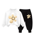 thumbnail image 2 of Pisexur Ensemble de Vêtements d'Automne et d'Hiver pour Bébés Filles Garçons 2 Pcs Mode Décontractée Imprimé Floral Manches Longues Col Rond Chandails en Molleton et Pantalons Ensemble de Survêtement pour Filles Garçons 3-8 Ans, 2 of 4