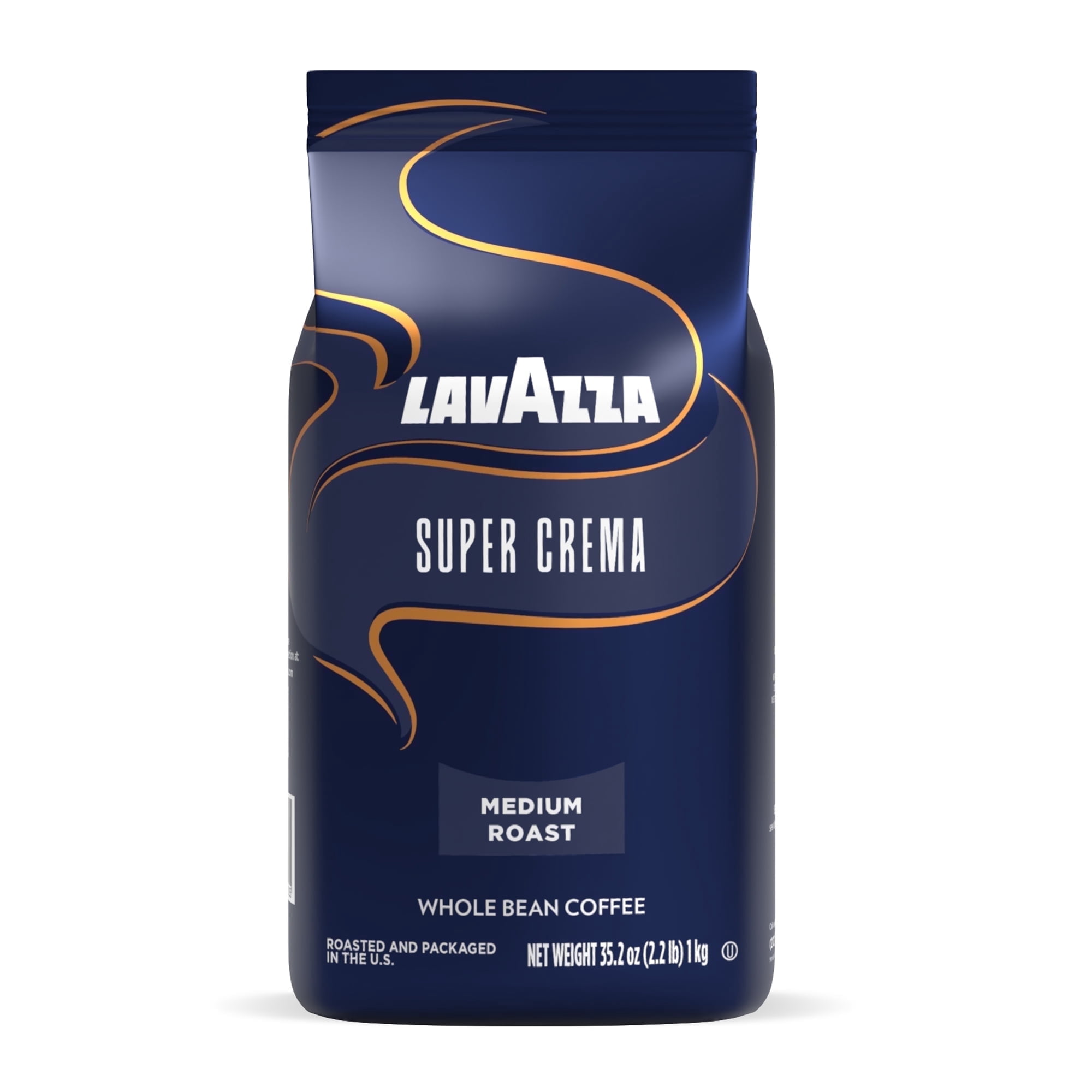 Café en grains Lavazza Super Crema, torréfaction moyenne, mélange Arabica et Robusta, sac de 2,2 lb